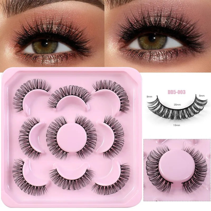 Neue russische Streifen Wimpern 5-Paar flauschige Nerz Wimpern 3d falsche Wimpern russische Volumen Wimpern gefälschte Wimpern Werbe geschenk Make-up