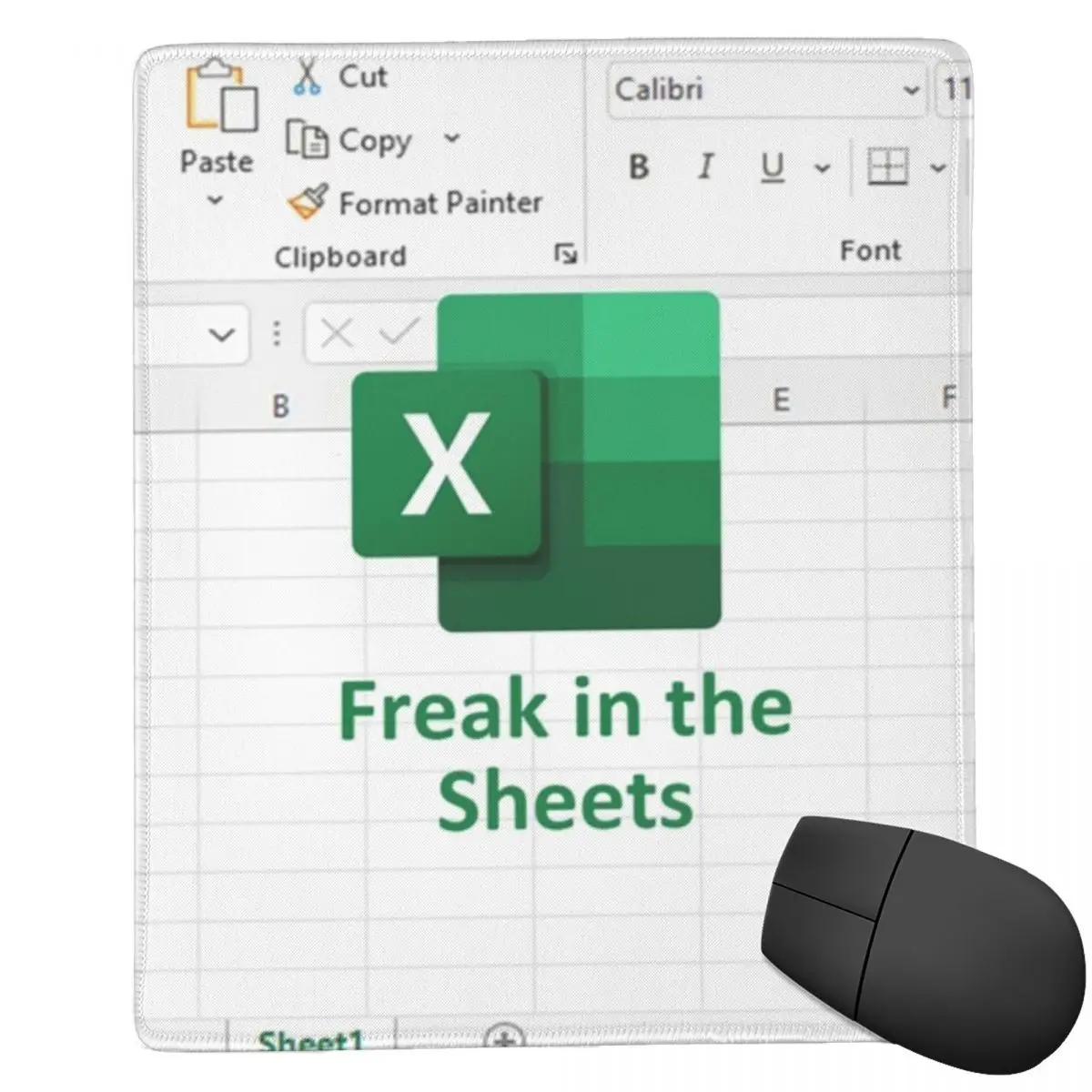 Freak In The Sheets Excel Spreadsheet 7x9 in 22x18 cm Mouse Pad Computer Keyboard Mouse Mat Gaming PC Laptop Desk Mat
