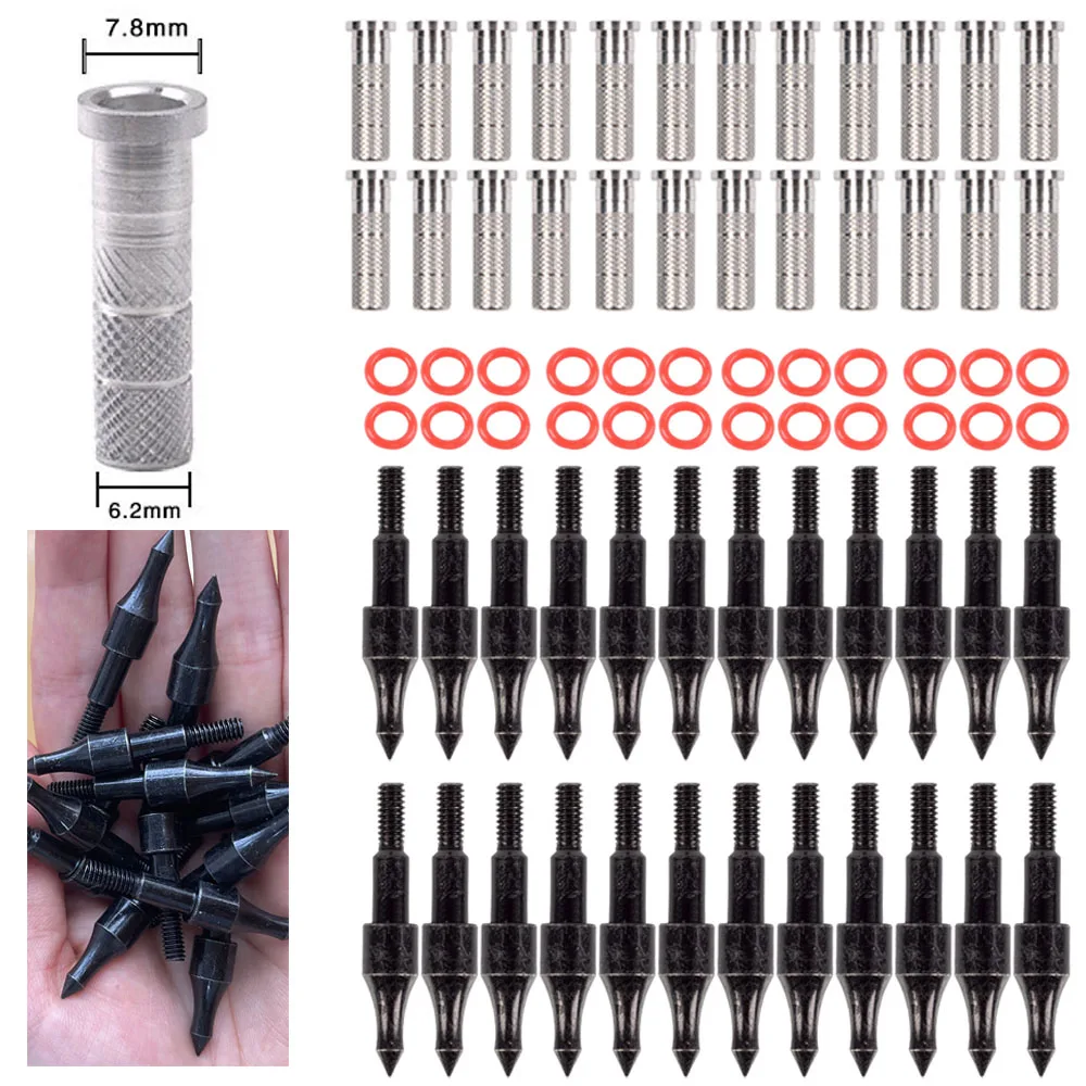 الرماية 100 الحبوب السهم نصائح نقاط و 6.2 مللي متر المسمار إدراج رؤوس السهم استبدال برودهيدس السهم لقوس الصيد الهدف 12-48 قطعة #1