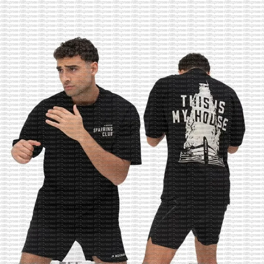 بدلة ملاكمة راؤول الفارسي الأمريكي بأكمام قصيرة، تي شيرت وشورت بريطاني فضفاض مناسب للصيف للرجال والنساء، تي شيرت وسروال قصير للقتال