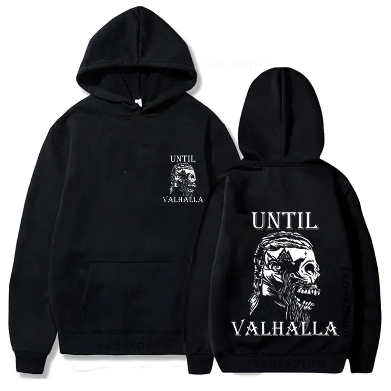 Til Valhalla Viking'er America Warrior Military Grunt Tactical Sweatshirt 100% Cotton Comfortable Casual Mens Pullover Hoodie