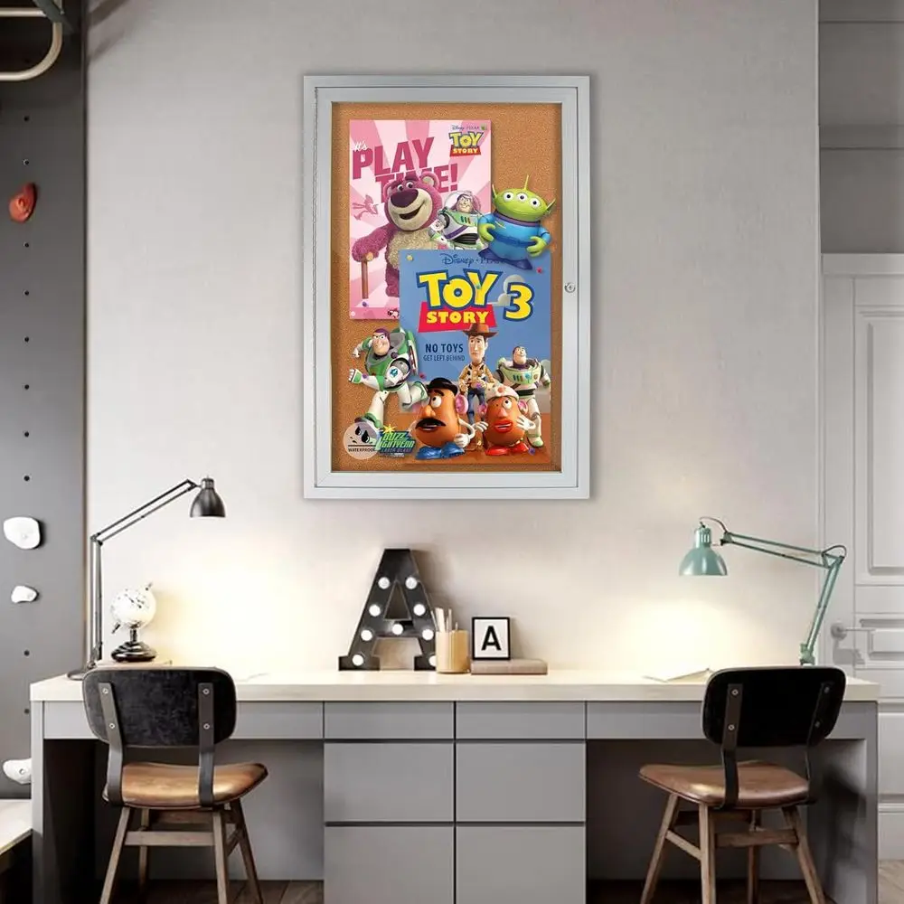 Quadro de Avisos à Prova de Intempéries com Fechadura, Display em Alumínio 36x24 polegadas, 5 Slots para Mensagens A4