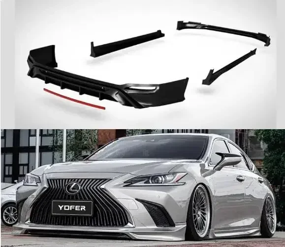 

New！ For Lexus ES200 ES260 ES300H 2018-2023 ABS Matte Black Bumper Front Lip Rear Trunk Diffuser Spoiler Side Skirts YR Full Bod