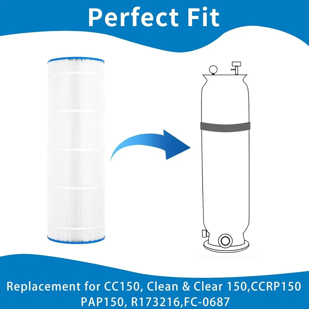 /Replacement /Filter /Cartridge For For Pentair CC150 C9415 Spa Pool Swimming 10-1/16x6 Inch High Strength Pleated PP Water Clea