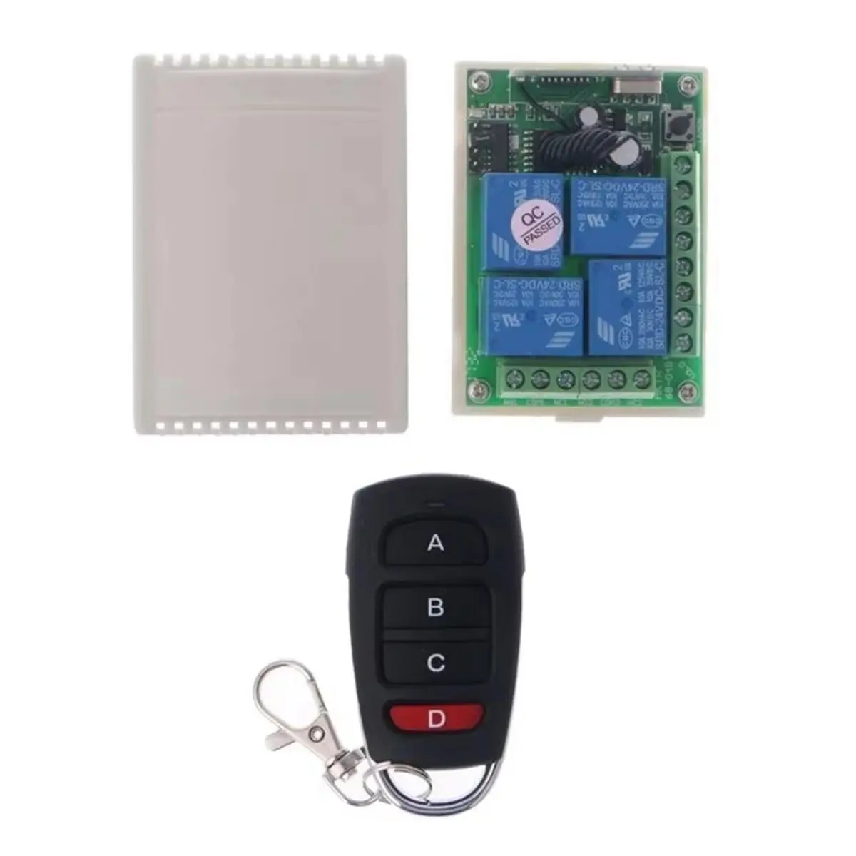 DT75BG Wireless Remote Control Relay + 4CH Receiver & Transmitter 433MHz for Electric Doors/Access Control Switches DC24V