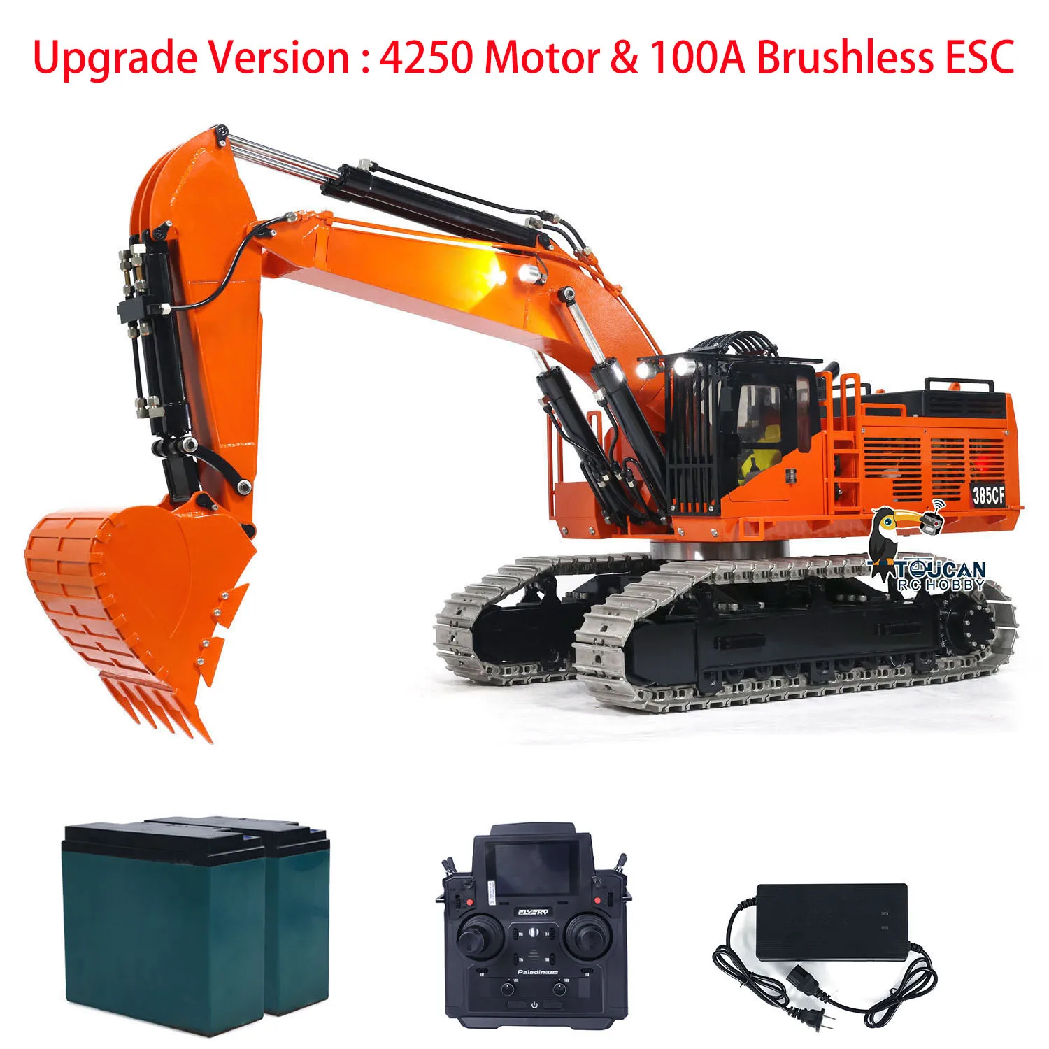 Metal 1/8 385CF Hydraulic RC Excavator 150KG Heavy Duty Remote Control Diggers Construction vehicle DIY Model for Adults