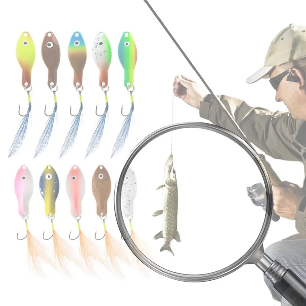

10 шт. тонущих рыболовных приманок с вращением на 360 градусов, блесна-вертушка с отражающими элементами, жесткая приманка с перьевым хвостом, рыболовные аксессуары
