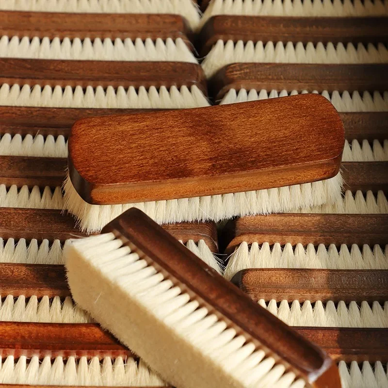 Multifunctional Soft Wool Shoe Brush with Wooden Handle for Leather, Hair, Shoe Care, Polish, Boot Cleaner