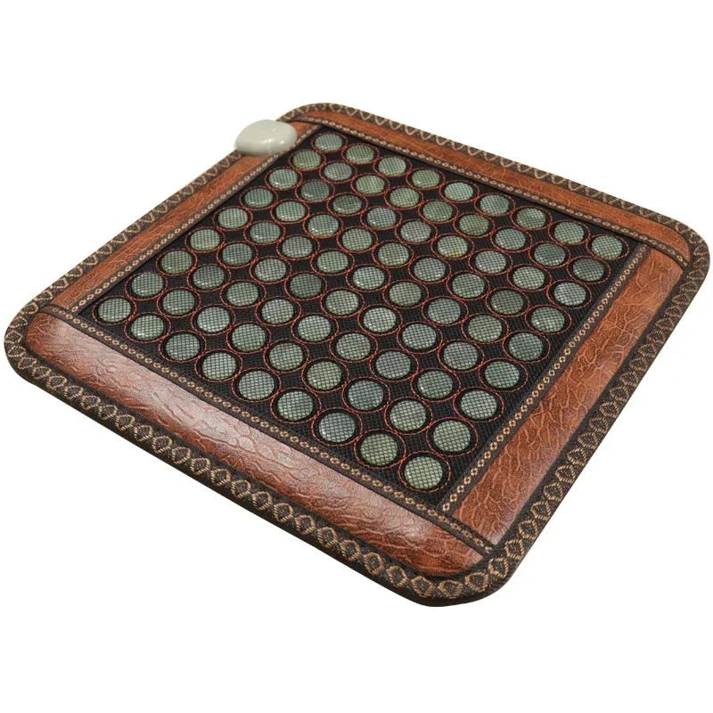 

Инфракрасный нагревательный коврик из турмалина и нефрита, подушка для массажного сиденья для спины, плеч и ног, облегчение боли, каменный коврик для релаксационной терапии.