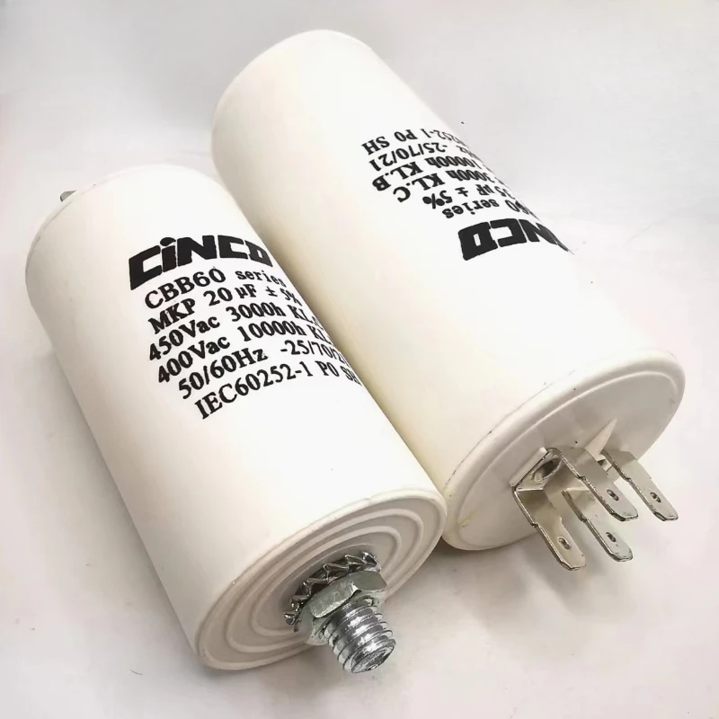 Motor Run Capacitors 250V 400V 450V CBB60 14uF 16uF 18uF 20uF 25uF 30uF 35uF 4pins SH DB AC 450VAC Water Pump motor starting