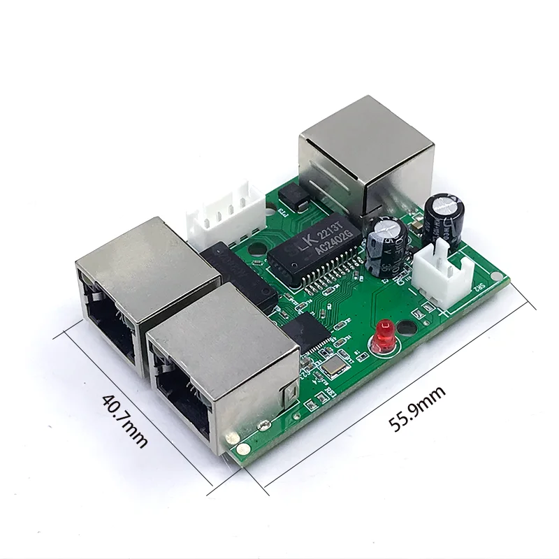 Mini PCBA 4 Portas Networkmini Ethernet interruptor módulo 10/100Mbps 5V 12V 15V 18V 24V