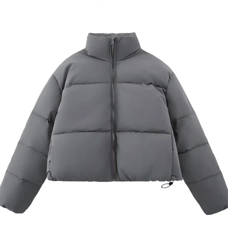 

Winter Casual Waed Effect Cotton Jaet ort Sle Versatile Women's Outerwear Thiened Long Sve Zipper Closure Commut...