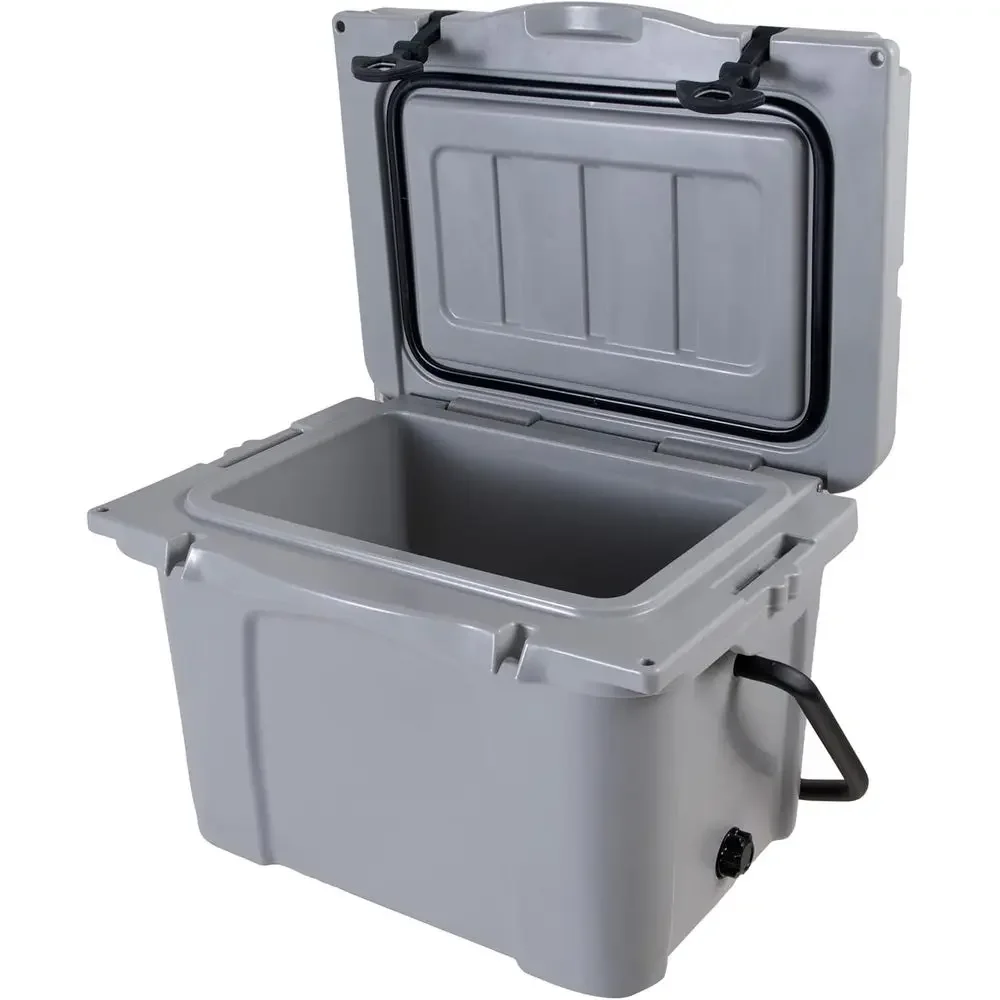 Portable Insulated Cooler with Bottle Opener, Cup Holder, and Measuring Ruler for Camping, Picnics, Beach, and Outdoor Adventure