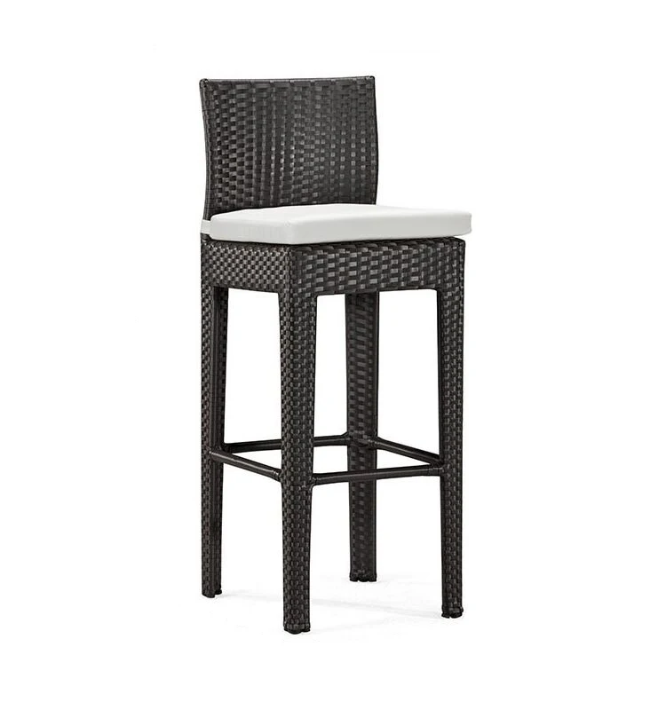 Outdoor Patio bar Height Chair Resin Rattan Woven Sillas Alta Para Restaurant Rotan Bistro Stoel