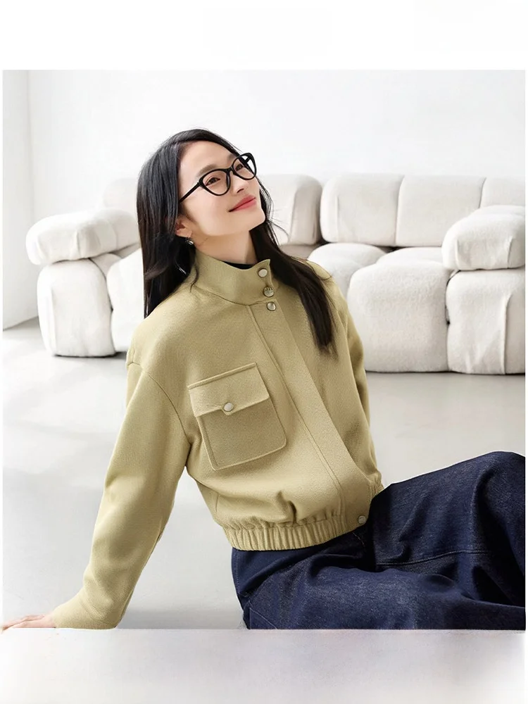 

Женское шерстяное пальто из смесовой ткани, осеннее, новое, элегантное, премиум-класса, очень стильное, тренчкот, уличный стиль, спортивный кэжуал