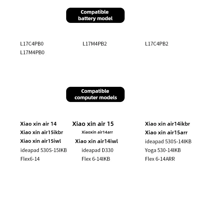 NewL17C4PB0 L17M4PB0 بطارية الكمبيوتر المحمول لينوفو Xiaoxin الهواء 14ARR 14IKBR 15ARR 15IKBR Ideapad 530s-14IKB 15IKB اليوغا 530 L17C4PB26 #6