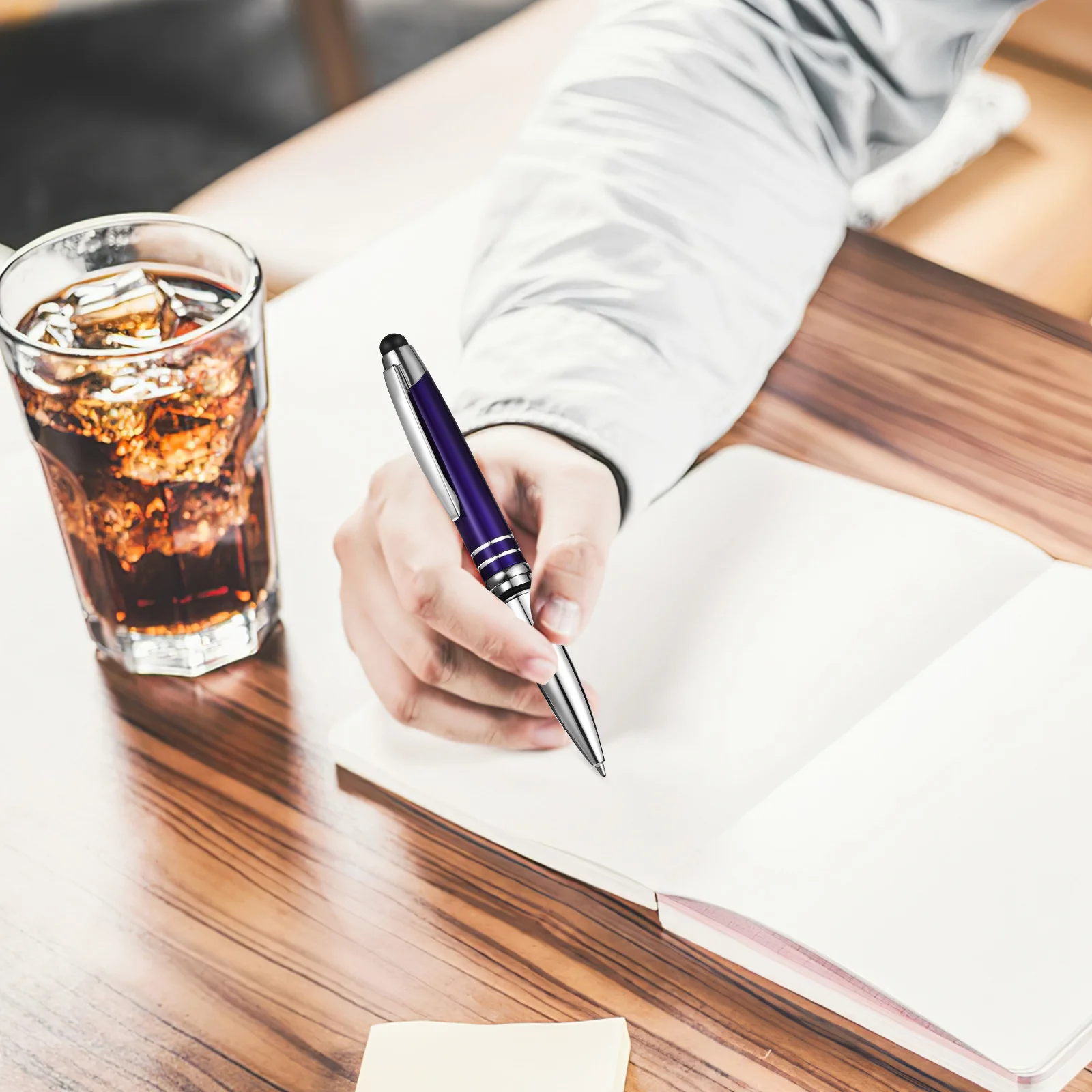 

2Pcs Capacitive Stylus Ballpoint Pen Metal Body LED Light Writing Instrument for Smartphone Tablet Drawing Note Taking Multi