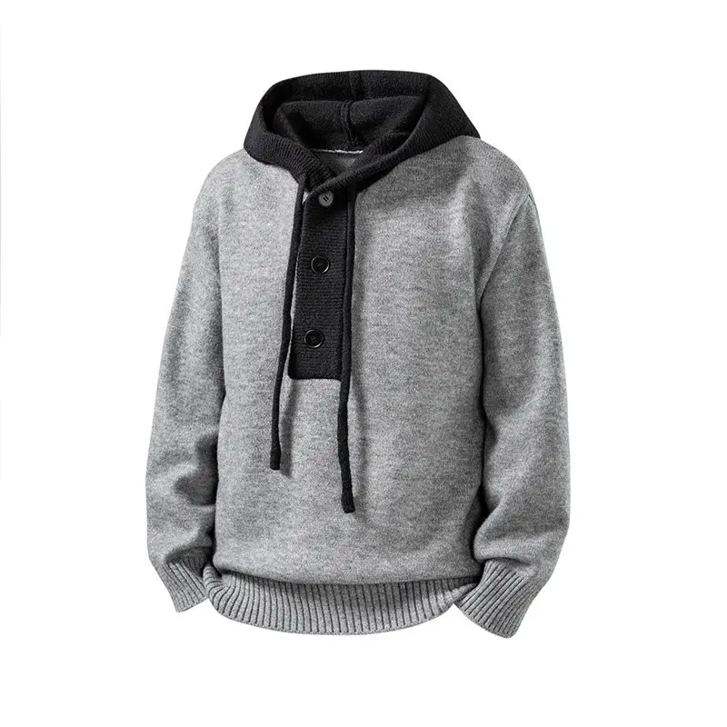 

2025 New Men's Hooded Knitted Sweater Base irt Youth Faion Versatile High Quali Long Sve Warmth Providing Top