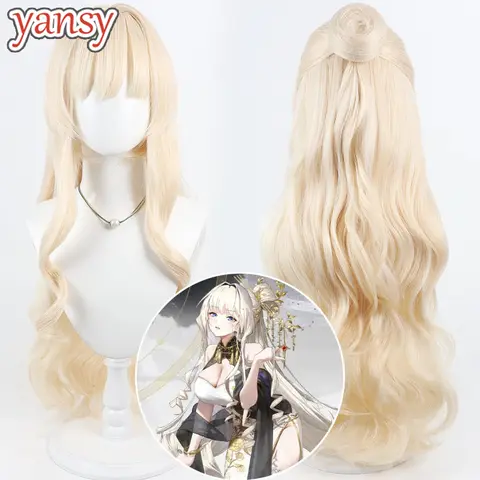 Yansywig Synthetic Hair Crown Cosplay Wigs With Buns Nikke The Goddess of Victory Crown 100cm Light Blonde Wig Heat Resistant