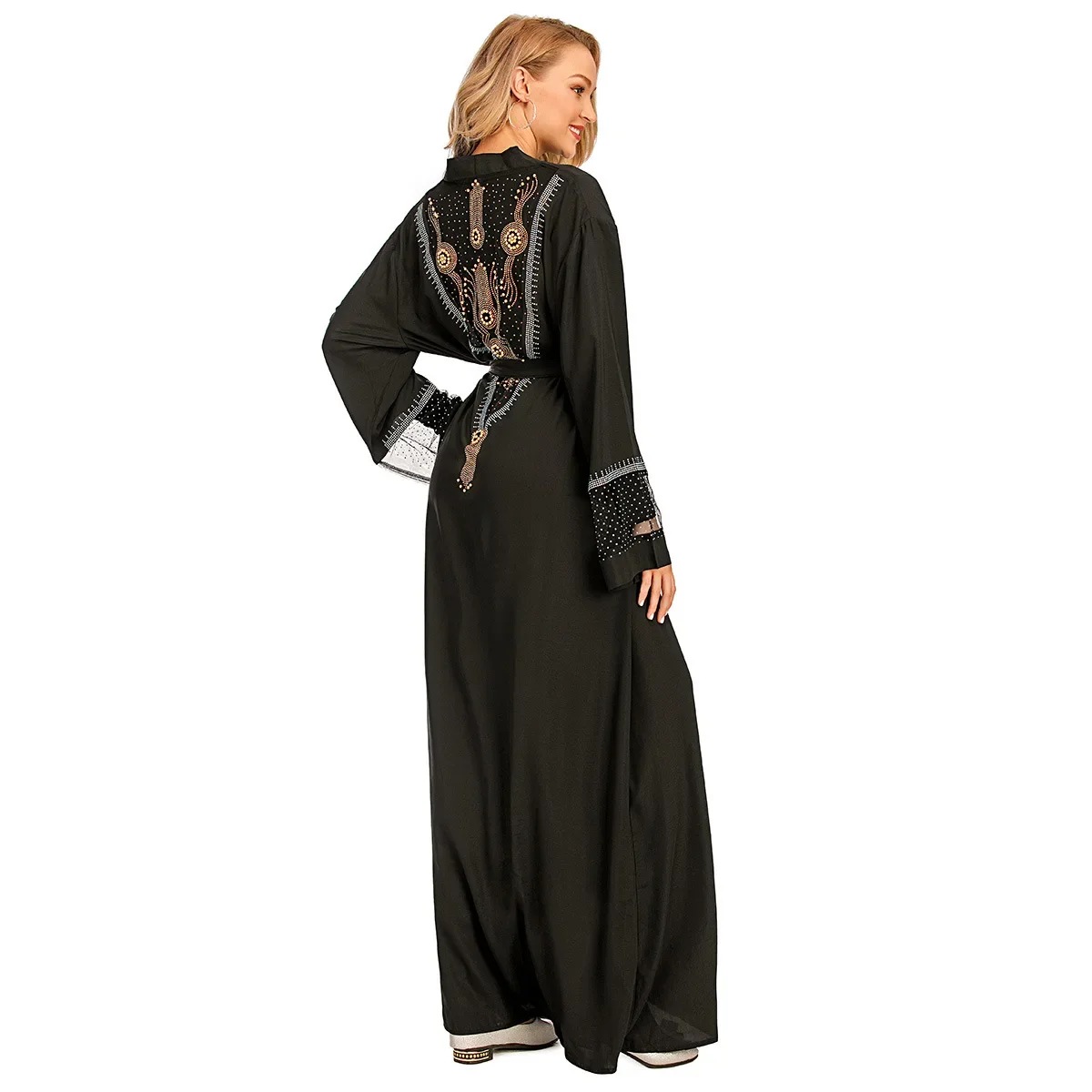 Aberto Abaya para Mulheres Muçulmanas, Kimono Aberto, Caftan Feminino, Abaya para o Ramadã, Eid Mubarak, Dubai, Turquia, Islã, Kaftan