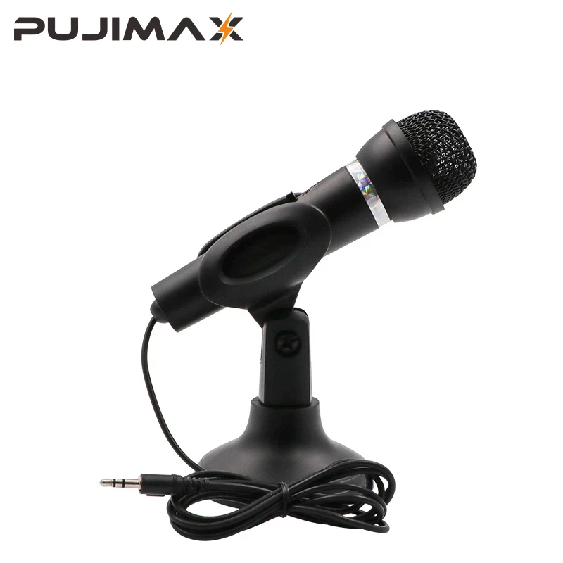 

PUJIMAX Microphone 3.5mm Home Stereo MIC Desktop Stand for PC YouTube Video Skype Chatting Gaming Podcast Recording Microphone