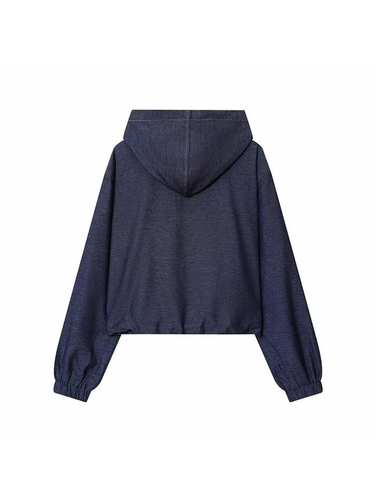 المرأة 2025 شيك الصلبة الشارع الشهير رداء غير رسمية سستة مقنعين سترة بوليت الرباط السراويل الطويلة موضة أنيقة معطف الإناث مجموعة