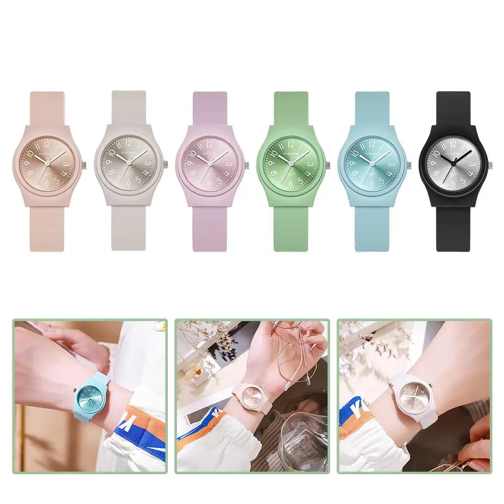 1pc Candy Color Wrist Watches For Women Fashion Quartz Watch Silicone Band Dial Women Wathes Casual Ladies Watch Relogio K2B7