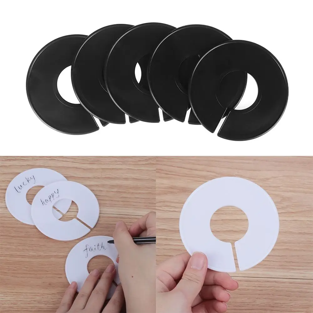 5/10PCS Round Hangers Closet Dividers DIY Clothing Size Dividers for Clothes Stores or Home White Blank Dividers