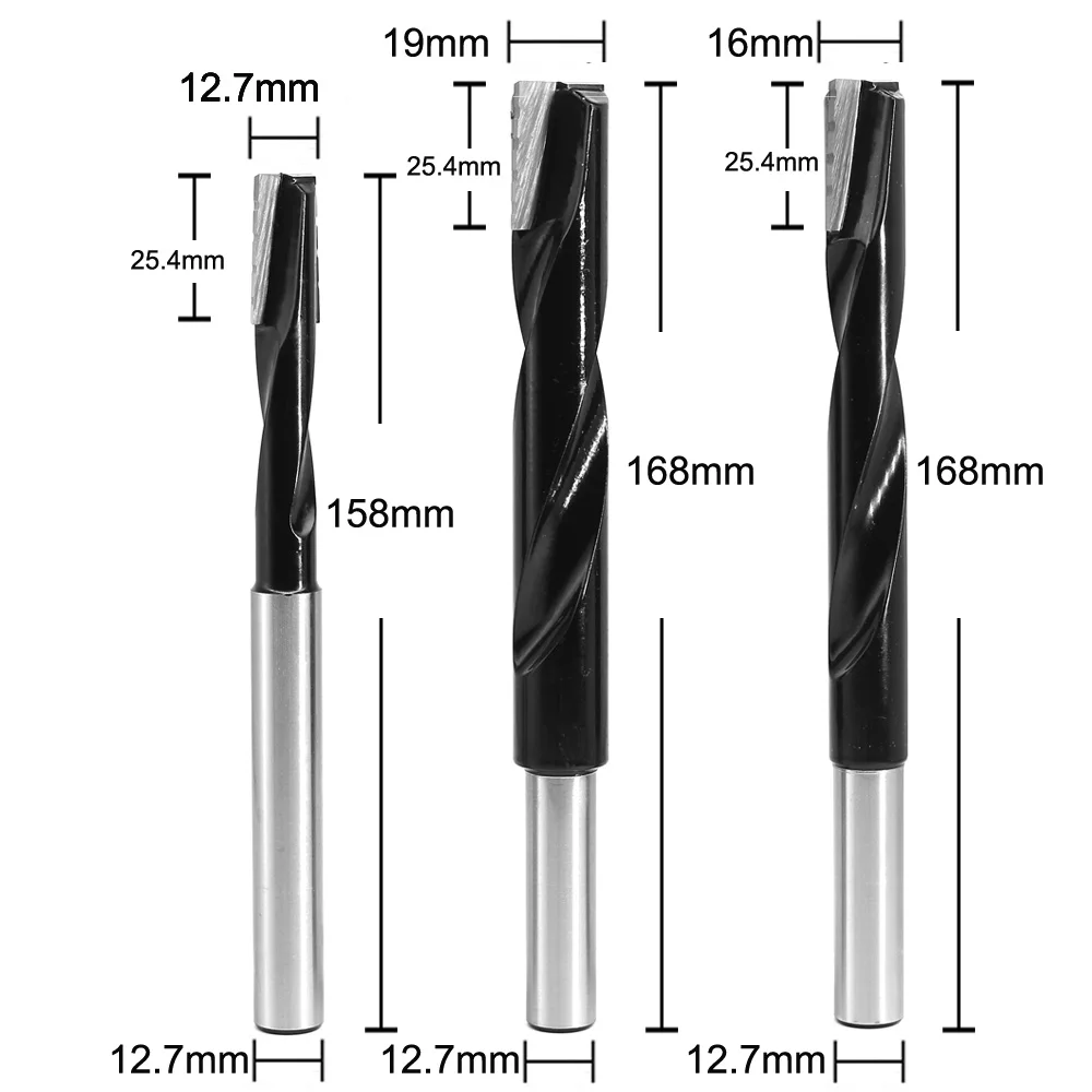 Two Flutes 1/2 Shank Tips Woodworking Tools Lockhole Saw Cutter Hinge Boring Drill Bits Round Shank Tungsten Carbide Cutter