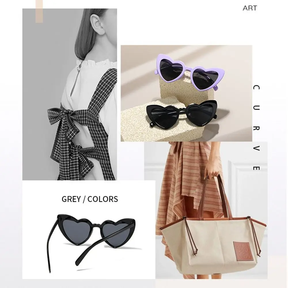 UV Protection Heart-Shaped Sunglasses Trendy Vintage Pink Heart Sun Glasses Irregular Fashion