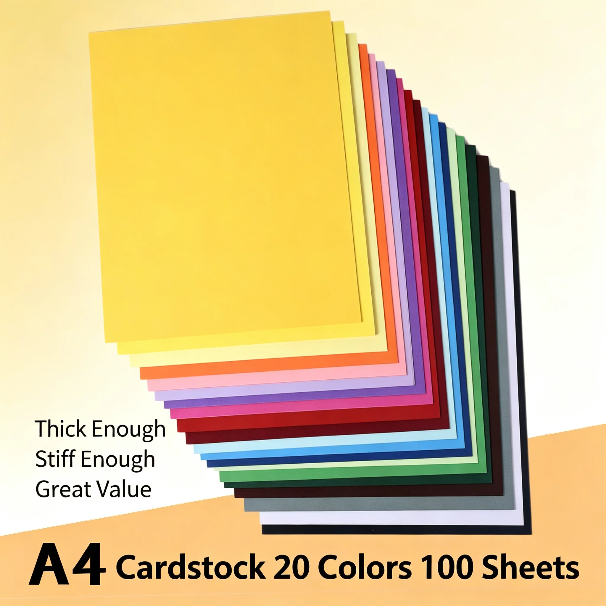 230gsm A4 Colored Hard Cardstock 10 Colors 100 Sheets Thick Craft Paper for Scrapbook, Postcard Label Kids Handmade Art Supplies