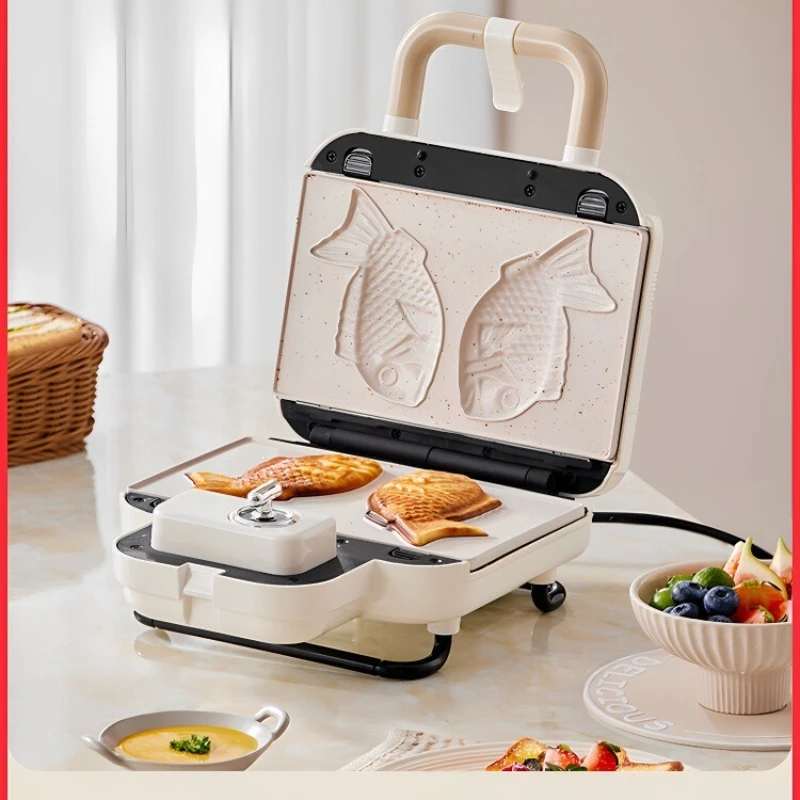 

Double Plate Sandwich Breakfast Maker Household Timing Multipurpose Waffles Light Food Maker Snacks