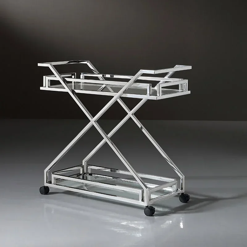 

Hotel, service car, hotel beauty club trolley Stainless steel double-deck dining car