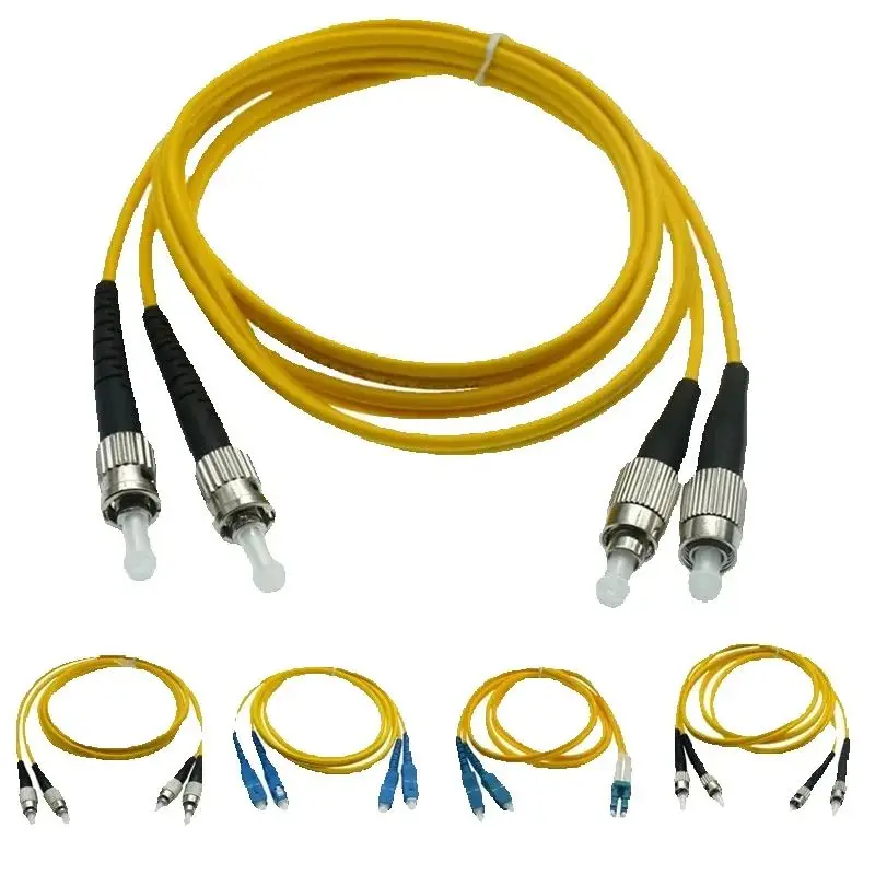 Carrier Grade Dual Core Single-mode Optical Fiber Jumper Double LC To LC SC FC ST Square To Round Pigtail Network Jumper Cable