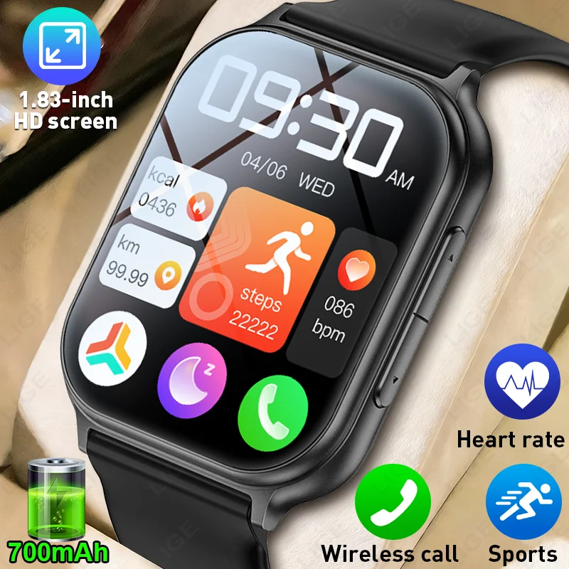 

Умные часы LIGE New 700mAh с батареей большой емкости, для мужчин и женщин, подарок, спортивные, фитнес-трекер, монитор сердечного ритма, водонепроницаемые, для Android и IOS