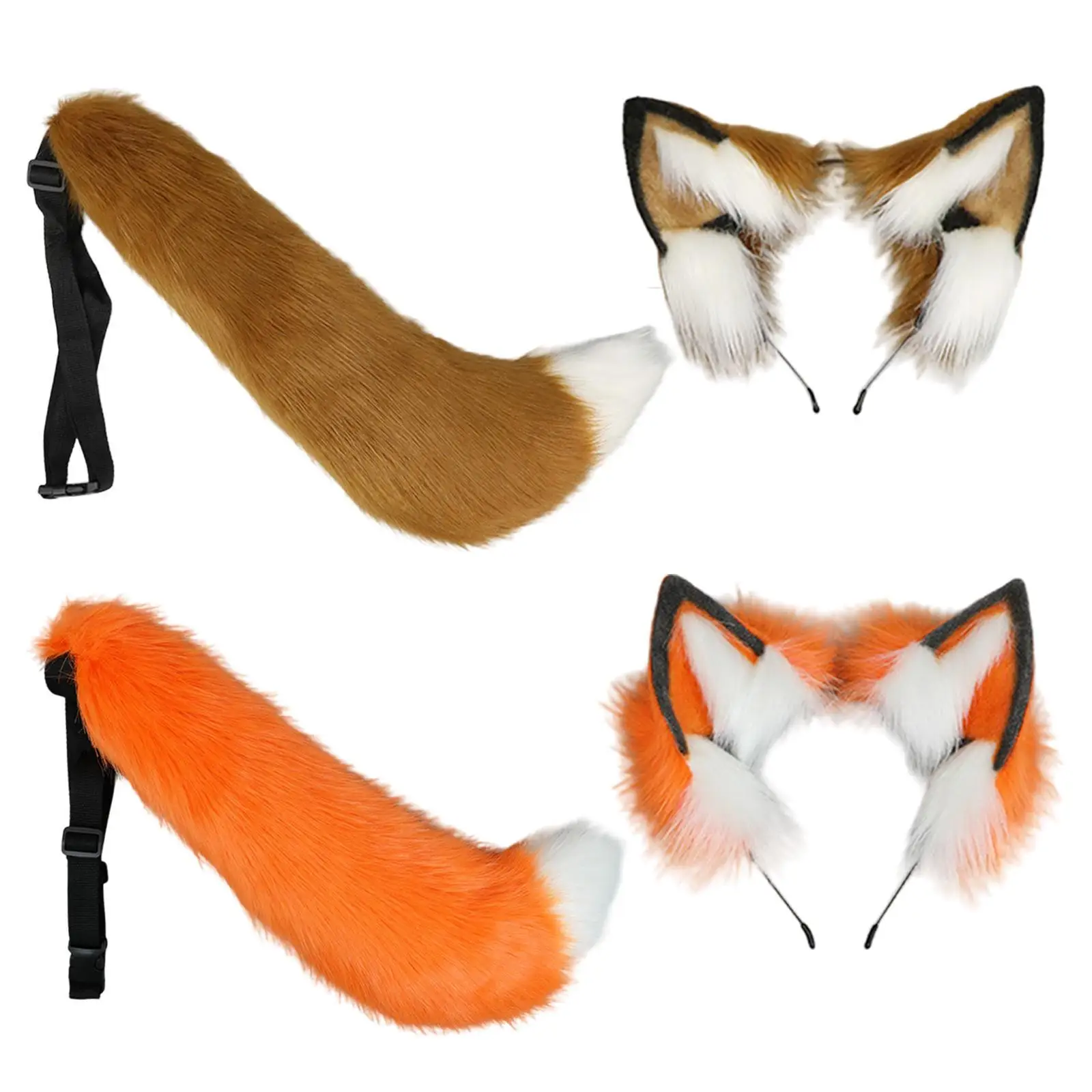 

Animal Ears and Tail Set Cosplay Gift Headband for Prom Halloween Masquerade