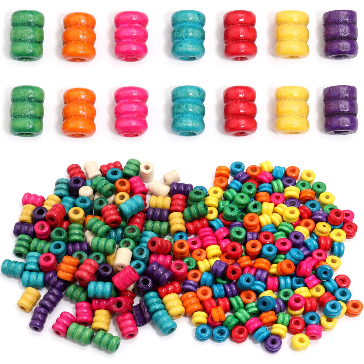 200/500 stücke Mixed Spirale Muster Holz Perlen Bunte Lose Spacer Perlen Für Schmuck Machen DIY Halskette Armbänder Zubehör
