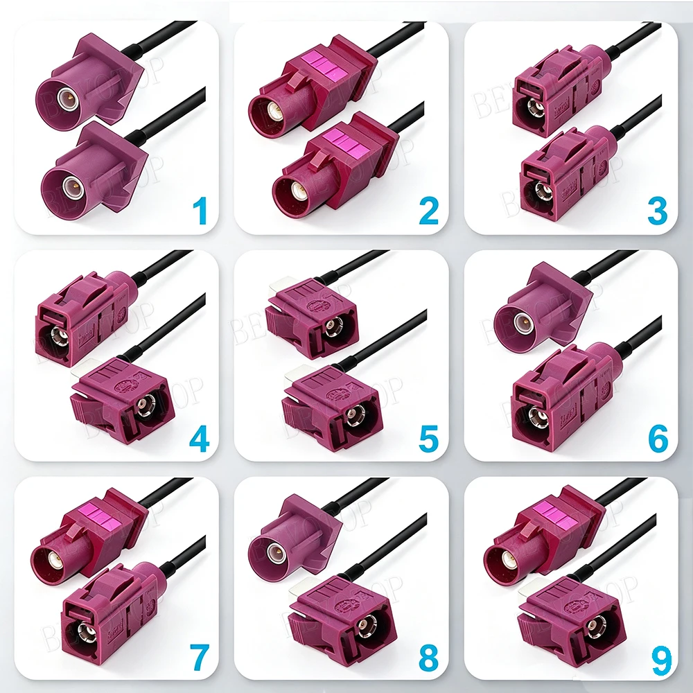 1PCS Bordeaux Purple RG-174 Pigtail Fakra D Coding Male to Female Extension Cable for GSM RF Coaxial Jumper 10CM to 20M