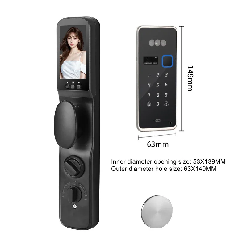 Embedded Face Recognition Intelligent Smart Door Lock Wifi Fingerprint Password Electronic Wooden Lock