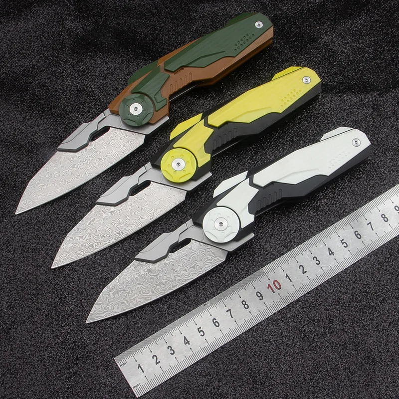 

G10 handle + CPM powder steel Damascus EDC outdoor equipment folding knife
