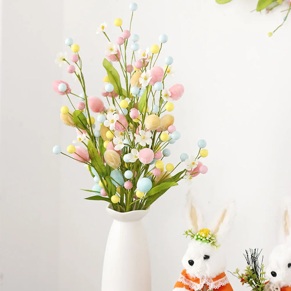 

Artificial Easter Twig Fake Egg Branch Ornaments For Flower Arrangement Home Party Decoration Easter Adornment Stem Picks