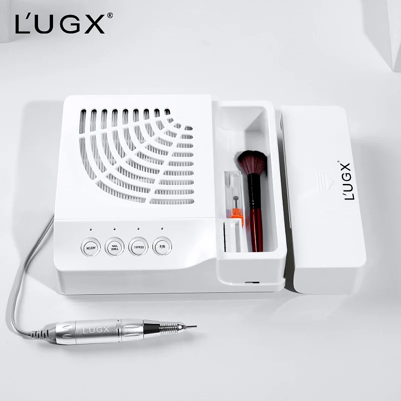 LUGX Custom 2 in 1 60W 35000rpm Electric Nail Drill Dust Collector Professional Machine Nail Vacuum Cleaner