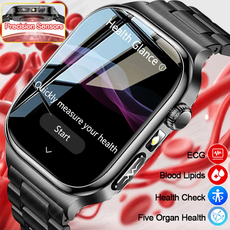

2026 New Health Glance Care Smart Watch ECG Accurate Uric Acid Blood Pressure Body Fat Five organ Fitness Waterproof Smart Watch