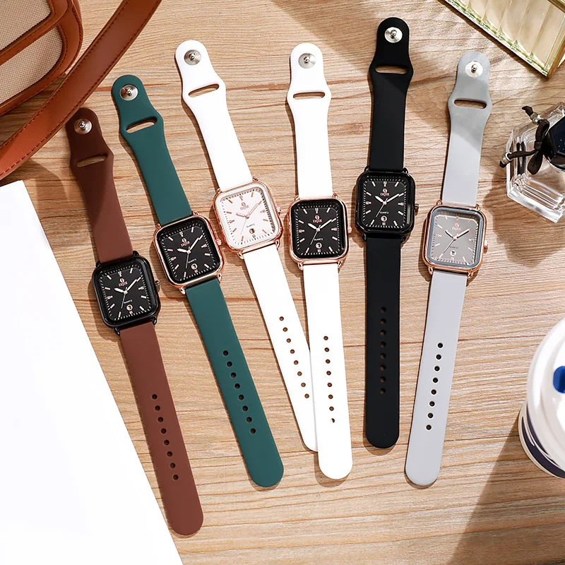 Fashion Women's Watch Luxury Silicone Strap Quartz Wristwatch Simple Elegant Bracelet With Date Luminous Hands Original Brand