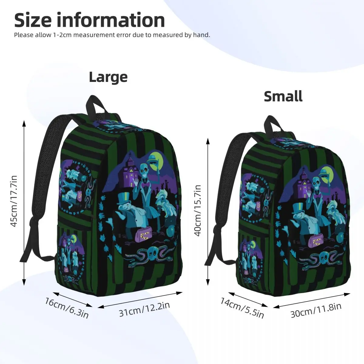 Customized Haunted Mansion Canvas Backpack Men Women Fashion Bookbag for School College Halloween Ghost Bags