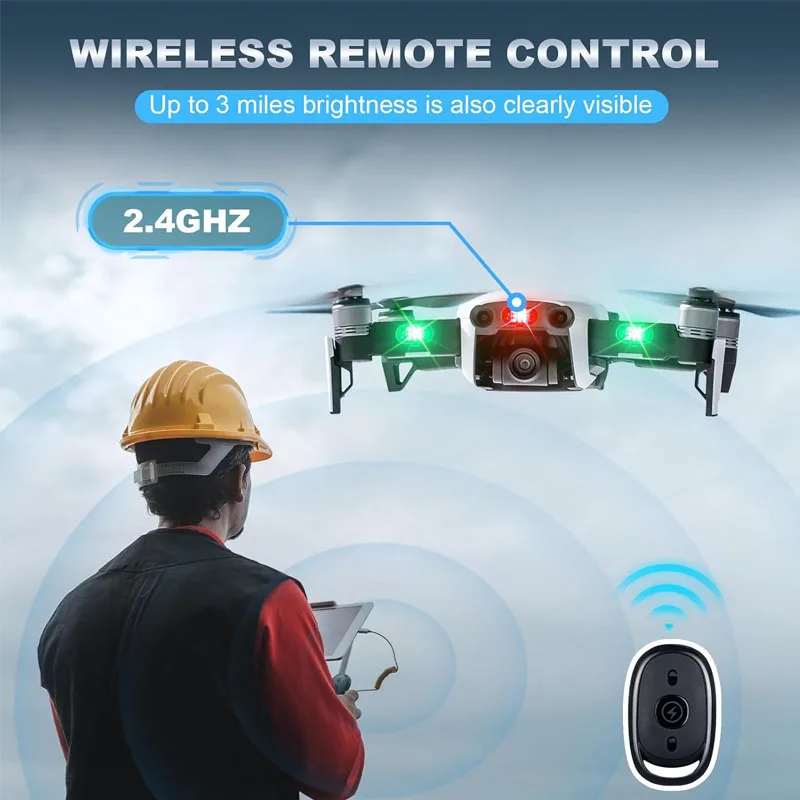 Wireless LED Drone Strobe Light for Motorcycle Car Bike Remote Control Anti-collision Indicator Warning Lamp USB Signal Light