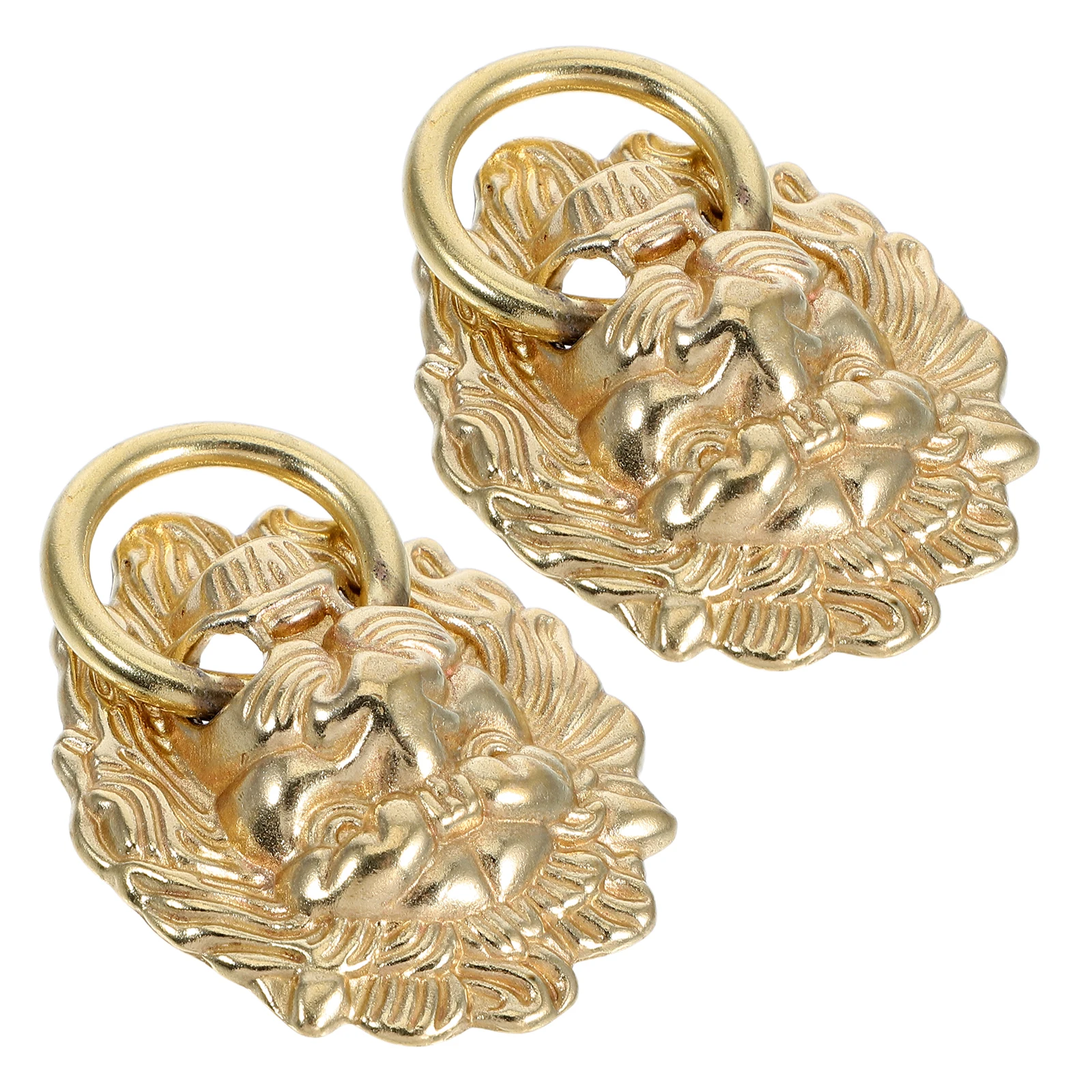 

Brass Handle Lion Knocker Chinese Style Cabinet Door Handles Classic Front Head Kitchen