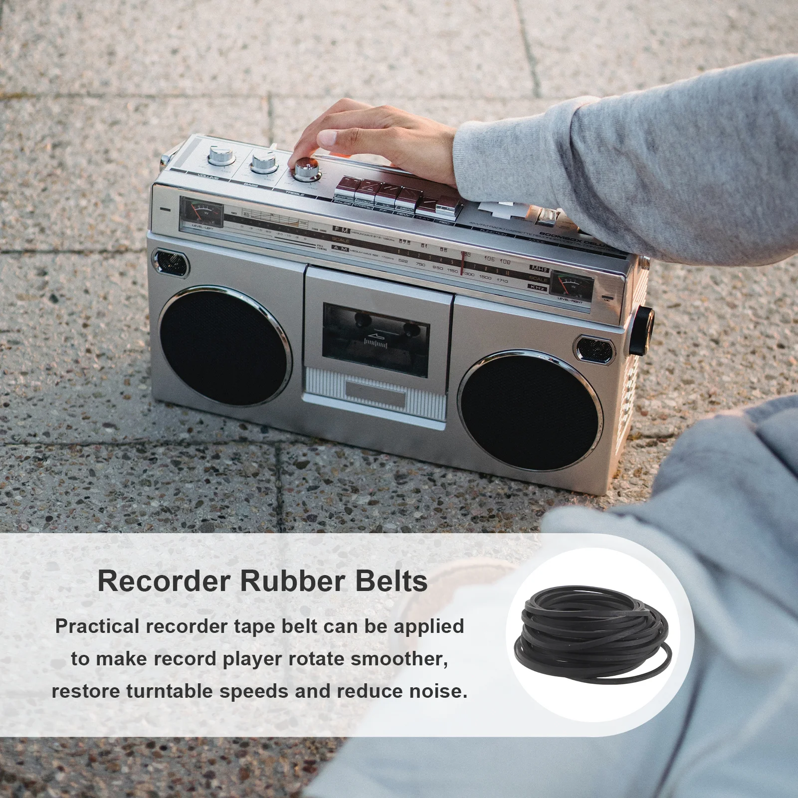 

20Pcs Cassette Deck Belts Square Flat Design for Recorder Repair High Elasticity Wear Resistant Use Cassette Belts