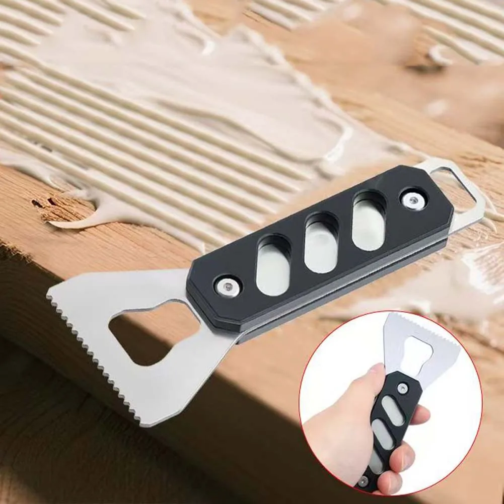 1pc Metal Notched Glue Spreader Wood Applicator Tool For Carpentry Furniture Repair DIY Woodworking Hand Tools