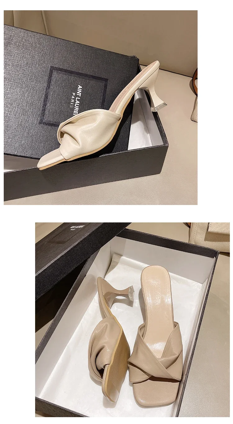 Schuhe für Damen Moderne Hausschuhe Damen Sommer Mode Flache Absätze Sandalen Damen Outdoor Mittelhohe Absätze Damen – Detail 1